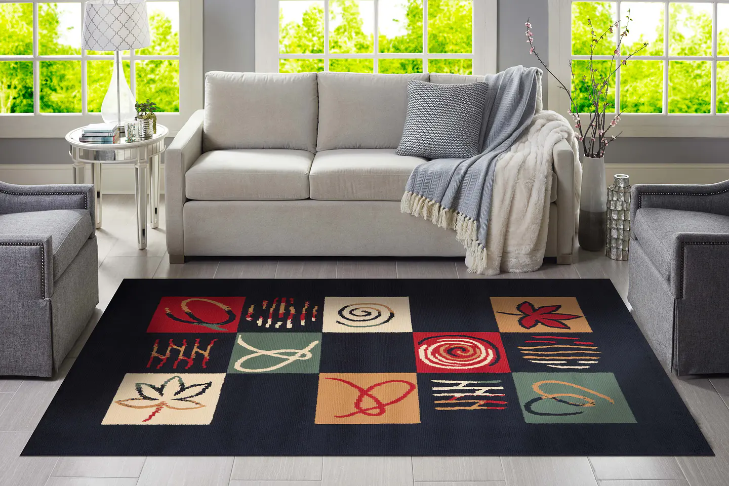 Alfombra Amapola Negro 2