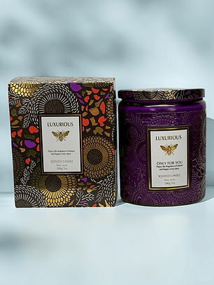 Scented Candles Large Wood Wicked Candles, Decorative Candles in Glass, Natural Soy Wax, 40 Hours Long Burning