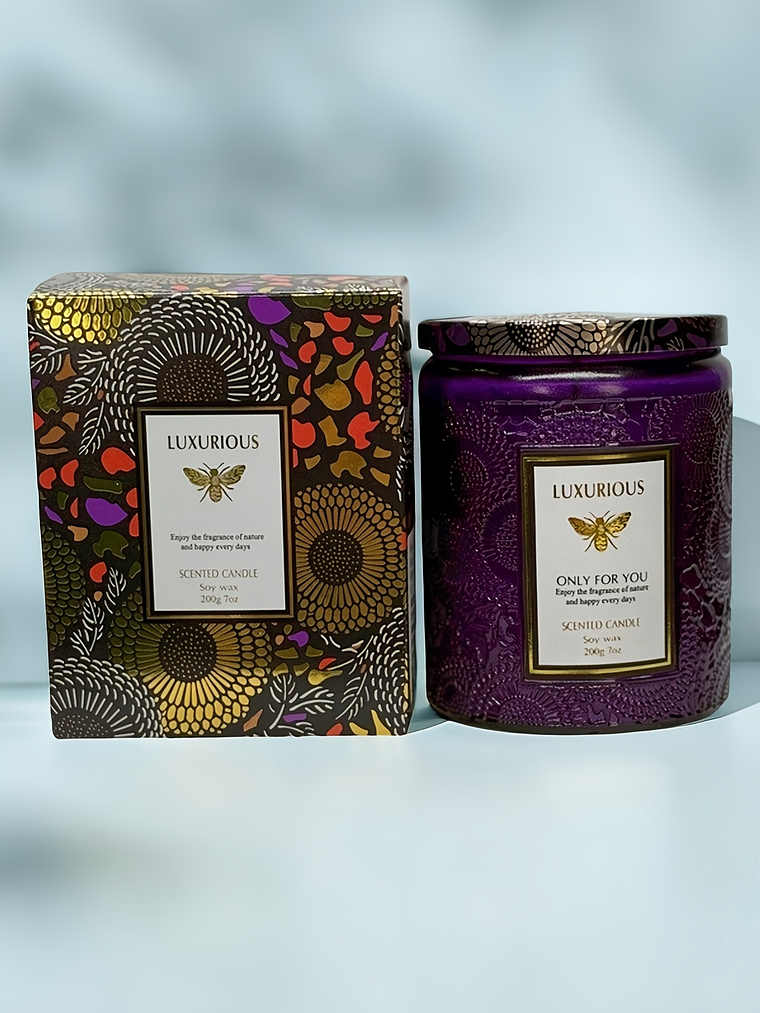 Scented Candles Large Wood Wicked Candles, Decorative Candles in Glass, Natural Soy Wax, 40 Hours Long Burning 1