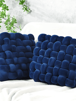 2pcs Knot Pillow Soft Throw Pillow Home Decoration Cushion Square Office Knotted Plush Throw Cushion For Living Room Bedroom Sofa Couch Living Room Decor, 12'' X 13''