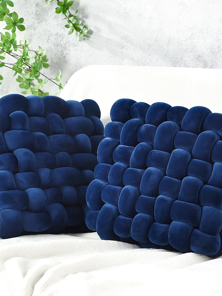 2pcs Knot Pillow Soft Throw Pillow Home Decoration Cushion Square Office Knotted Plush Throw Cushion For Living Room Bedroom Sofa Couch Living Room Decor, 12'' X 13'' 1