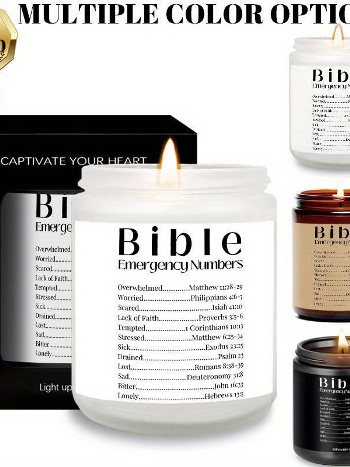 Capture your Heart Candles, Bible Verse Things, Christian Gifts for Men Women Him Her Godmother Godfather Friends Christian on Christmas Birthday Anniversary, Christian Home Decor Decoration, 5