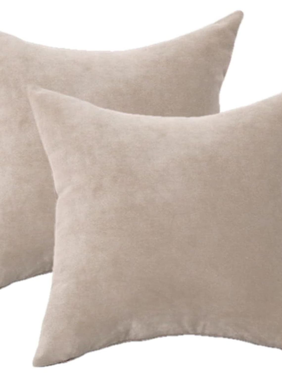 Set of 2 Modern Decorative Velvet Throw Pillow Covers 18x18inch (45x45 cm) – Decorative Square Cushion Cases for Sofa, Couch, and Living Room Décor in Blue, Beige, and Yellow – Durable, Soft, and 2