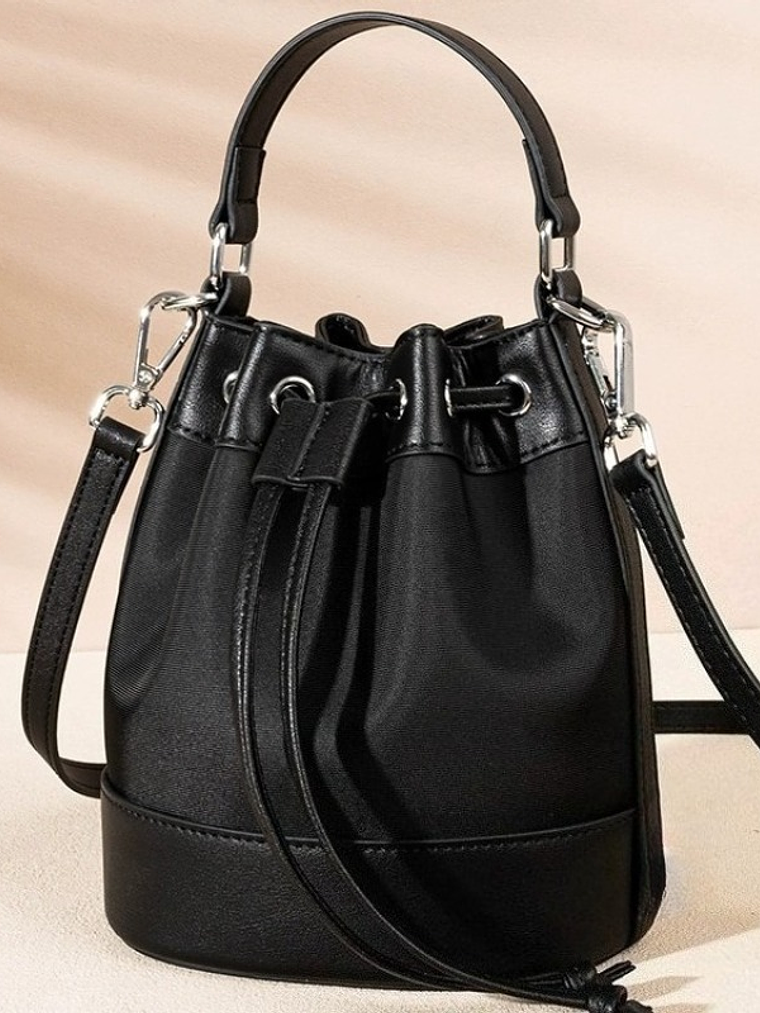 Women'S Retro Bucket Bag - Crossbody & Handbag with Adjustable Strap, Drawstring Closure, Golden-Tone Hardware & Lining - Solid Everyday Purse for Casual & Formal Outfits - Durable & Versatile Women'S 1