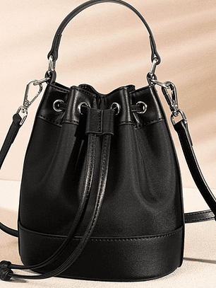 Women'S Retro Bucket Bag - Crossbody & Handbag with Adjustable Strap, Drawstring Closure, Golden-Tone Hardware & Lining - Solid Everyday Purse for Casual & Formal Outfits - Durable & Versatile Women'S