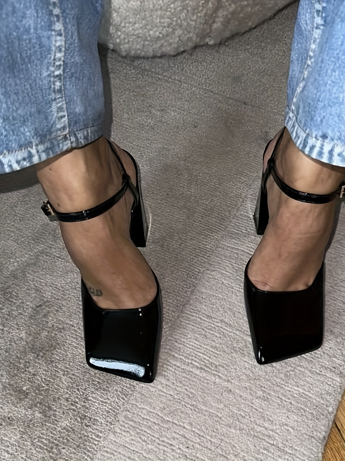  Rhythm Elegant Chunky Block Heel Slingback Heels 2