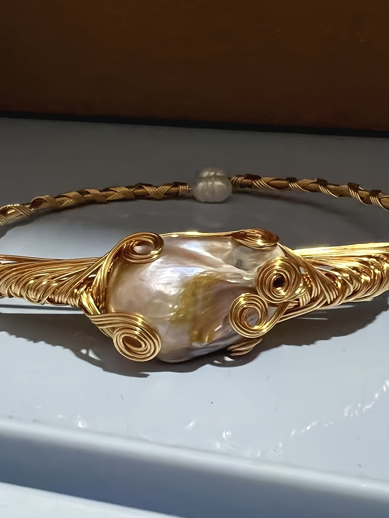  Queendom Open Cuff Bracelet Featuring Natural Freshwater Pearls 4