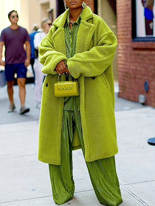 GLOURI Women'S Winter Faux-Fur Coat - Thick Insulated Maxi Jacket with Lapel Collar & Pockets, Solid Green Fleece Outerwear, Hand Washable H-Line Silhouette for Casual & Formal Outfits, Warm Winter Co