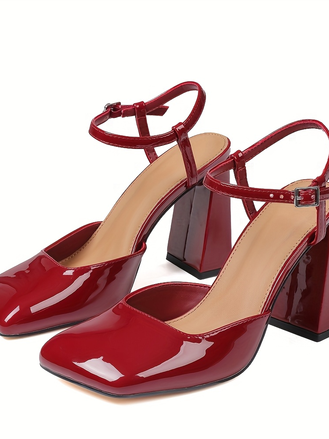  Rhythm Elegant Chunky Block Heel Slingback Heels 4