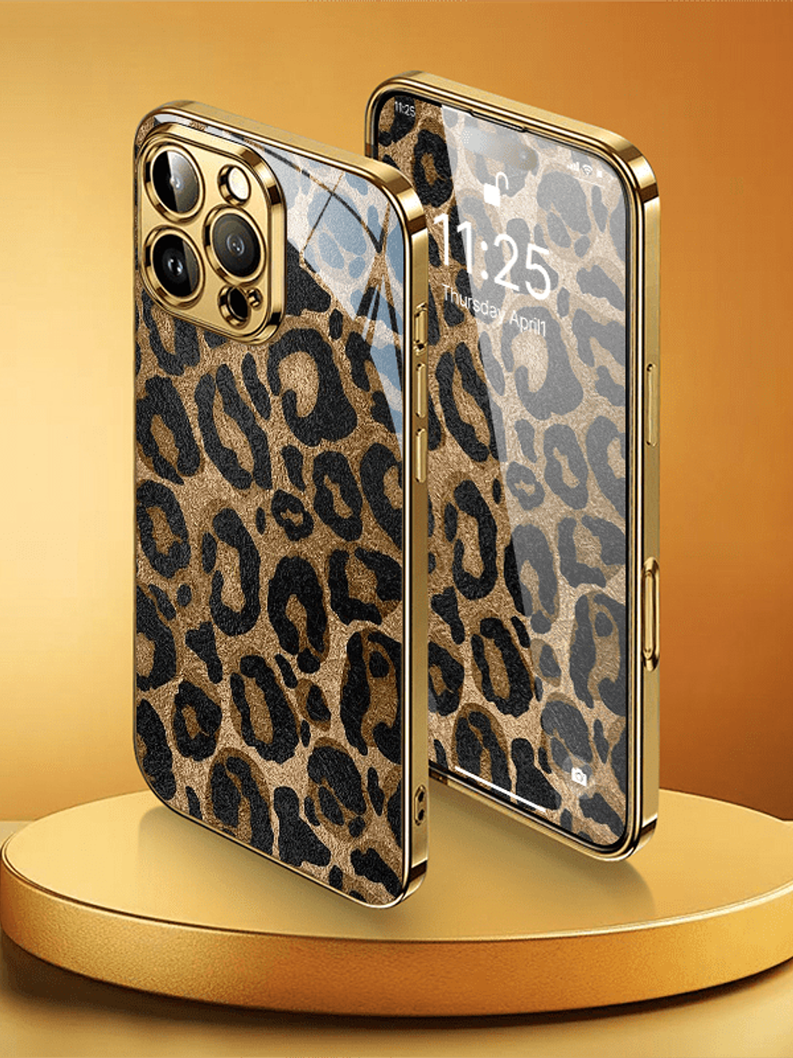 Vibrant Electroplated Tempered Glass Leopard-Pattern Phone Case for Apple for iphone 17, Air 16, Pro Max 15, 14 Plus, 13, 12, 11, Premium Shockproof Protection, Smartphone Case A, Handy Cover 6