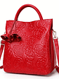 Blossom Embossed Genuine Leather Handbag  - thumbnail 1