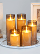 [Christmas Halloween] Halloween Christmas Decorations, Ivory Flameless Candles With Remote And Timer, 5pcs 1 AA Battery Operated Acrylic Flickering LED Pillar Candles For Romantic Ambiance And Home Ho - vignette 6