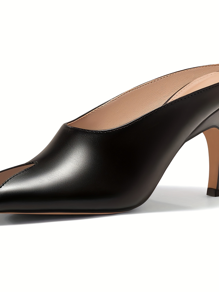 Dainty Peep Toe Kitten Heel Mules 3