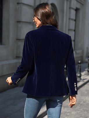 [Vintage Velvet Suit Jacket] Elegant Vintage Velvet Women's Single-Breasted Urban Business Office Suit Jacket