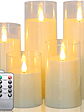 [Christmas Halloween] Halloween Christmas Decorations, Ivory Flameless Candles With Remote And Timer, 5pcs 1 AA Battery Operated Acrylic Flickering LED Pillar Candles For Romantic Ambiance And Home Ho - vignette 7