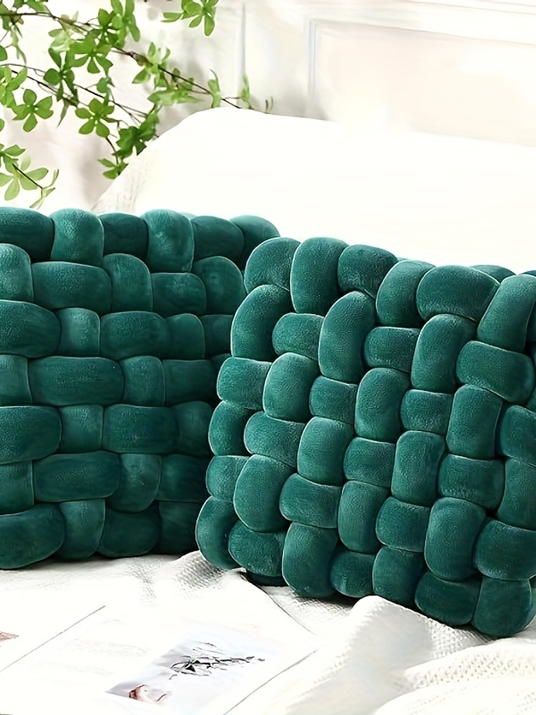 2pcs Knot Pillow Soft Throw Pillow Home Decoration Cushion Square Office Knotted Plush Throw Cushion For Living Room Bedroom Sofa Couch Living Room Decor, 12'' X 13'' 9