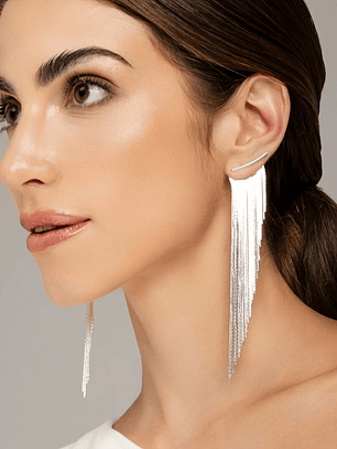 Laser Focus Metal Tassel Earrings 
