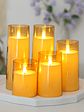 [Christmas Halloween] Halloween Christmas Decorations, Ivory Flameless Candles With Remote And Timer, 5pcs 1 AA Battery Operated Acrylic Flickering LED Pillar Candles For Romantic Ambiance And Home Ho - vignette 10