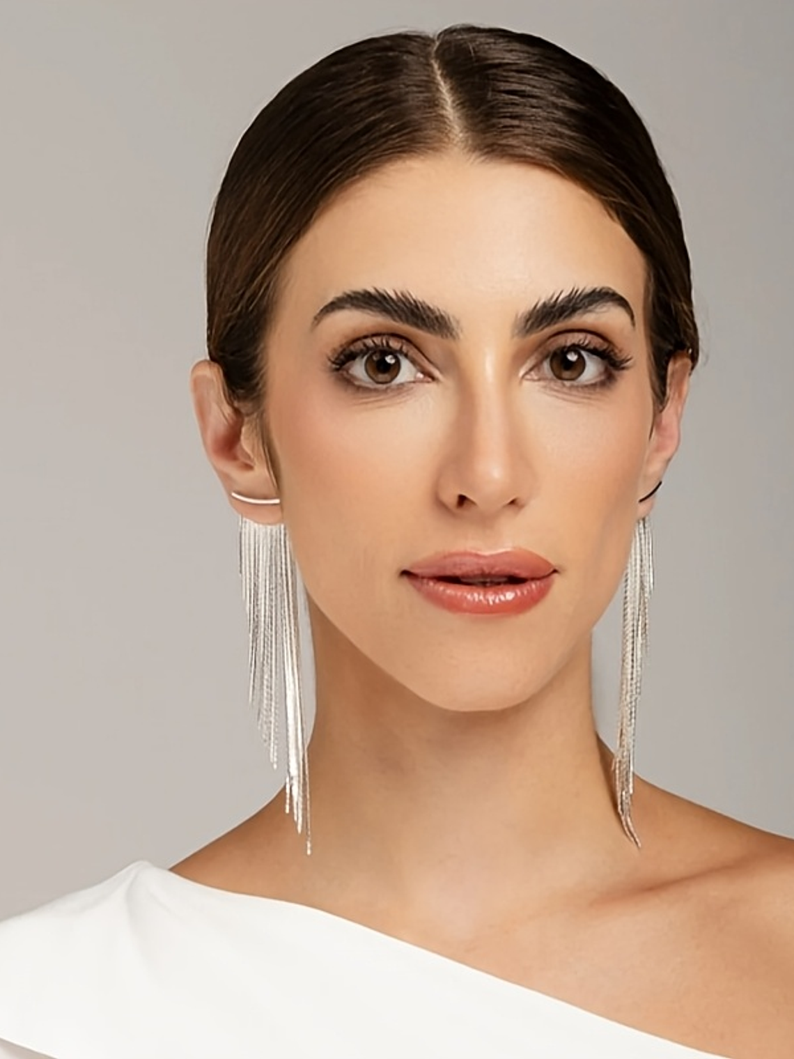 Laser Focus Metal Tassel Earrings  2