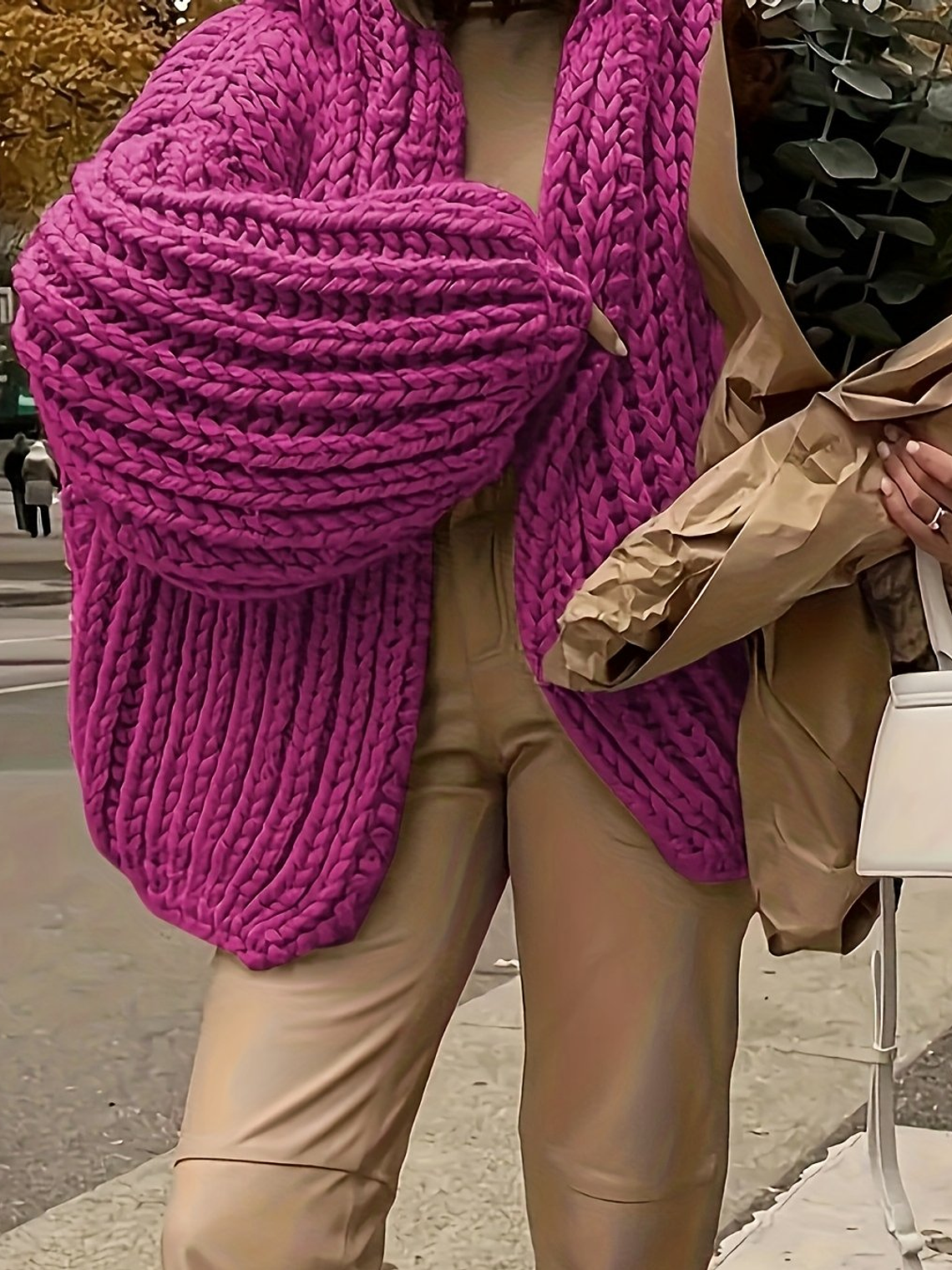 Cozy Thickened Hooded Lantern Sleeve Cardigan Sweater  2