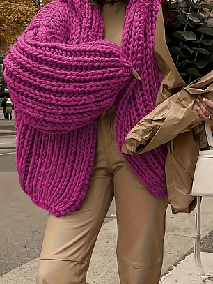 Cozy Thickened Hooded Lantern Sleeve Cardigan Sweater 