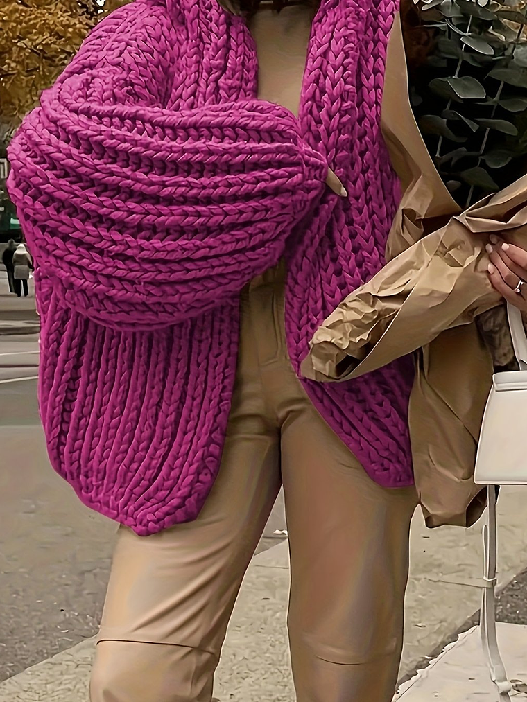 Cozy Thickened Hooded Lantern Sleeve Cardigan Sweater  2