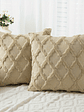2pcs Boho Throw Pillow Covers 18x18 Inch Shaggy Plush Faux Wool with 3D Embroidery Pattern Suede Decorative Pillow Covers Luxury Cushion Covers for Couch Sofa Livingroom - thumbnail 5