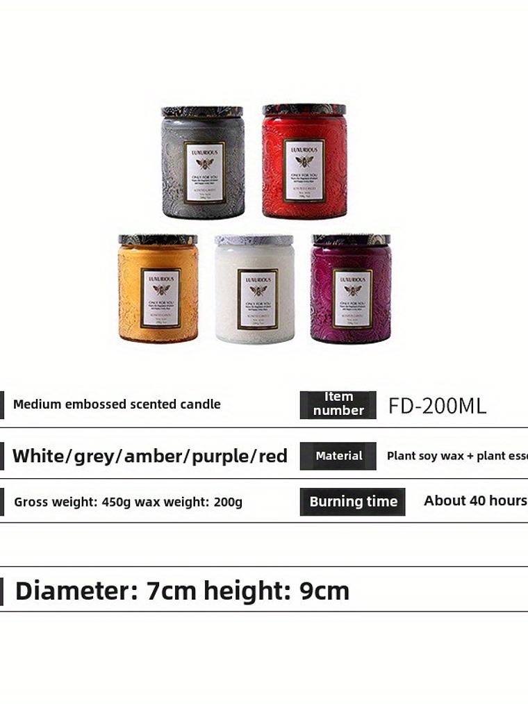 Scented Candles Large Wood Wicked Candles, Decorative Candles in Glass, Natural Soy Wax, 40 Hours Long Burning 8