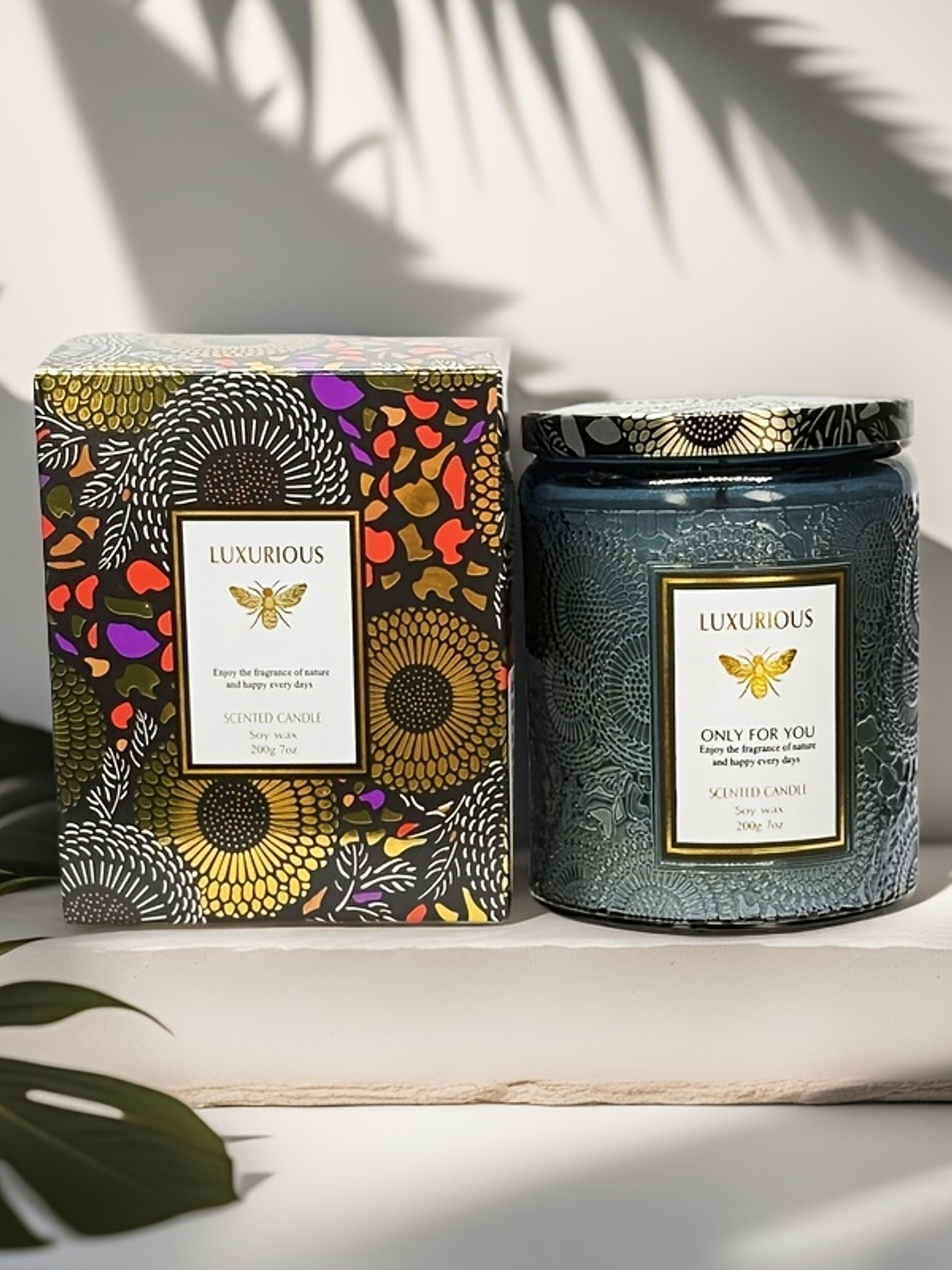 Scented Candles Large Wood Wicked Candles, Decorative Candles in Glass, Natural Soy Wax, 40 Hours Long Burning 9