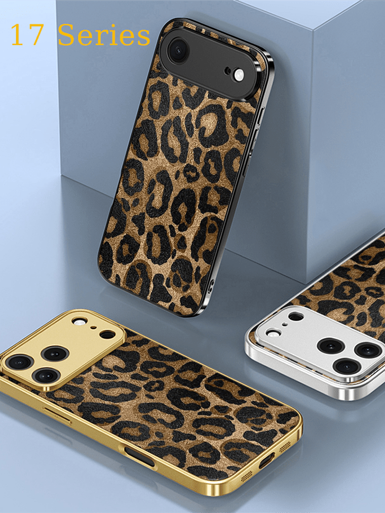 Vibrant Electroplated Tempered Glass Leopard-Pattern Phone Case for Apple for iphone 17, Air 16, Pro Max 15, 14 Plus, 13, 12, 11, Premium Shockproof Protection, Smartphone Case A, Handy Cover 9