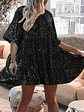Baby Doll Sequined  Loose Dress - thumbnail 4