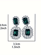 Studded Temperament Square Earrings with High-end Fashion Black Light Luxury Earrings - thumbnail 4