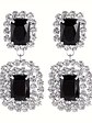Studded Temperament Square Earrings with High-end Fashion Black Light Luxury Earrings - thumbnail 6
