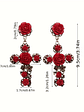 Tears of Joy Vintage Rose Cross Earrings  - thumbnail 4