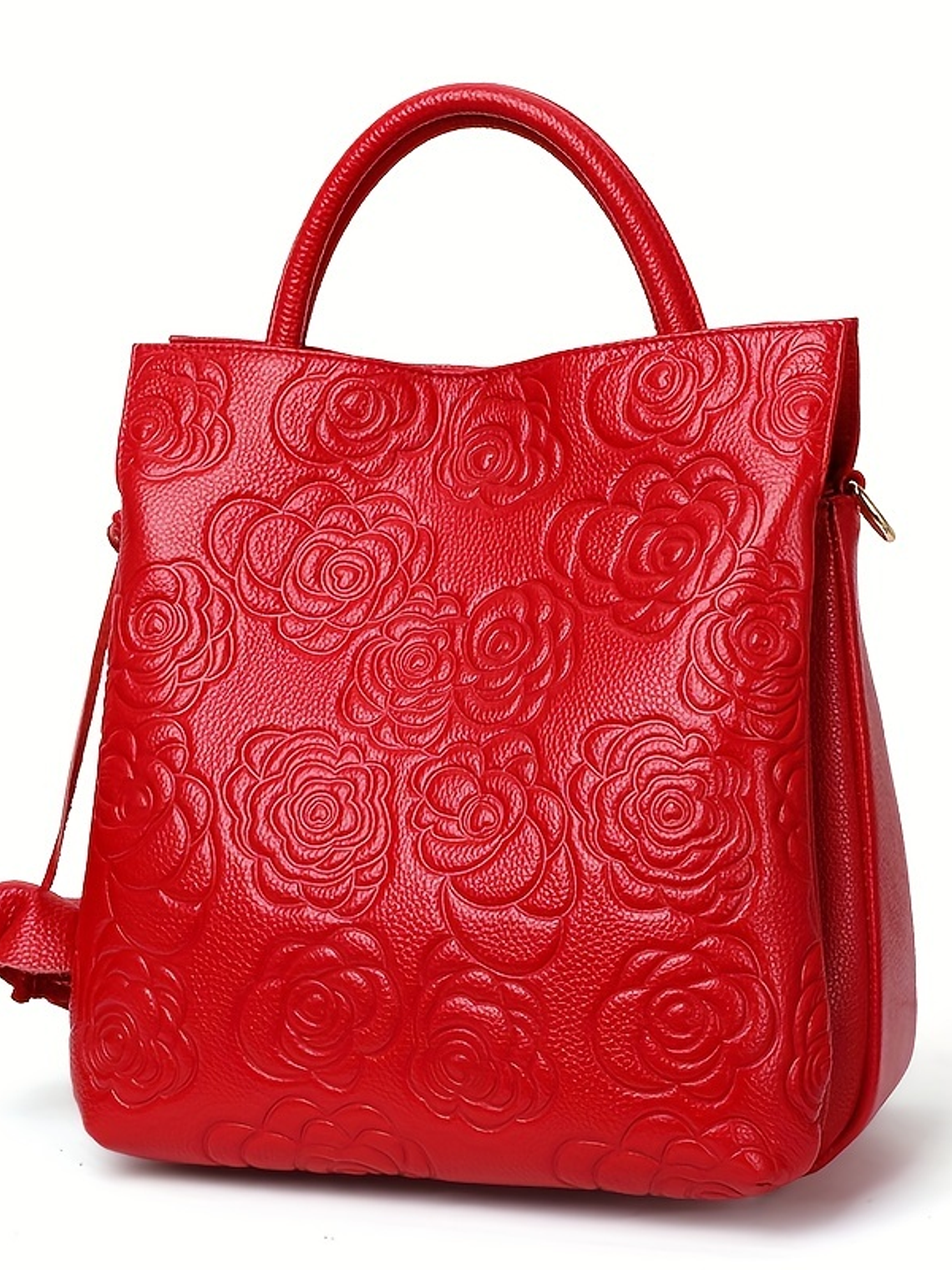 Blossom Embossed Genuine Leather Handbag  2