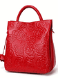 Blossom Embossed Genuine Leather Handbag  - thumbnail 2