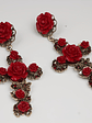 Tears of Joy Vintage Rose Cross Earrings  - thumbnail 5
