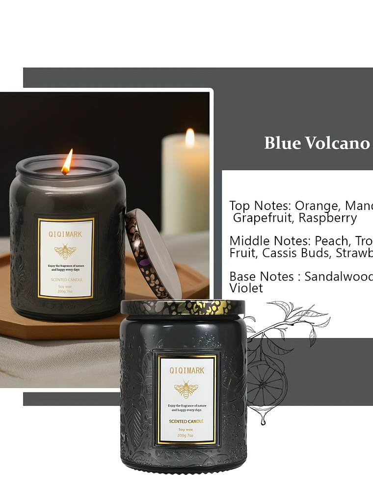 Scented Candles Large Wood Wicked Candles, Decorative Candles in Glass, Natural Soy Wax, 40 Hours Long Burning 13
