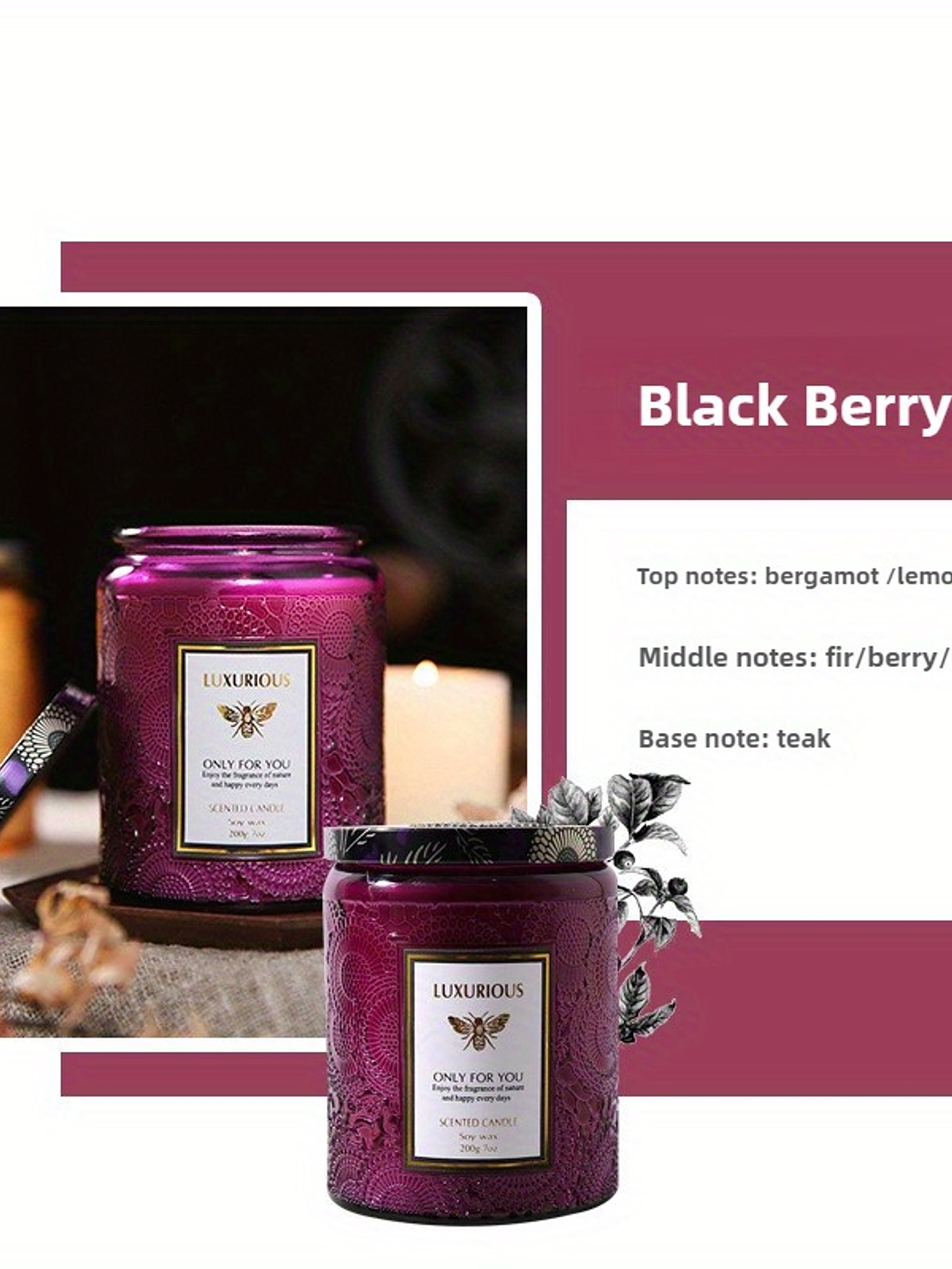 Scented Candles Large Wood Wicked Candles, Decorative Candles in Glass, Natural Soy Wax, 40 Hours Long Burning 14