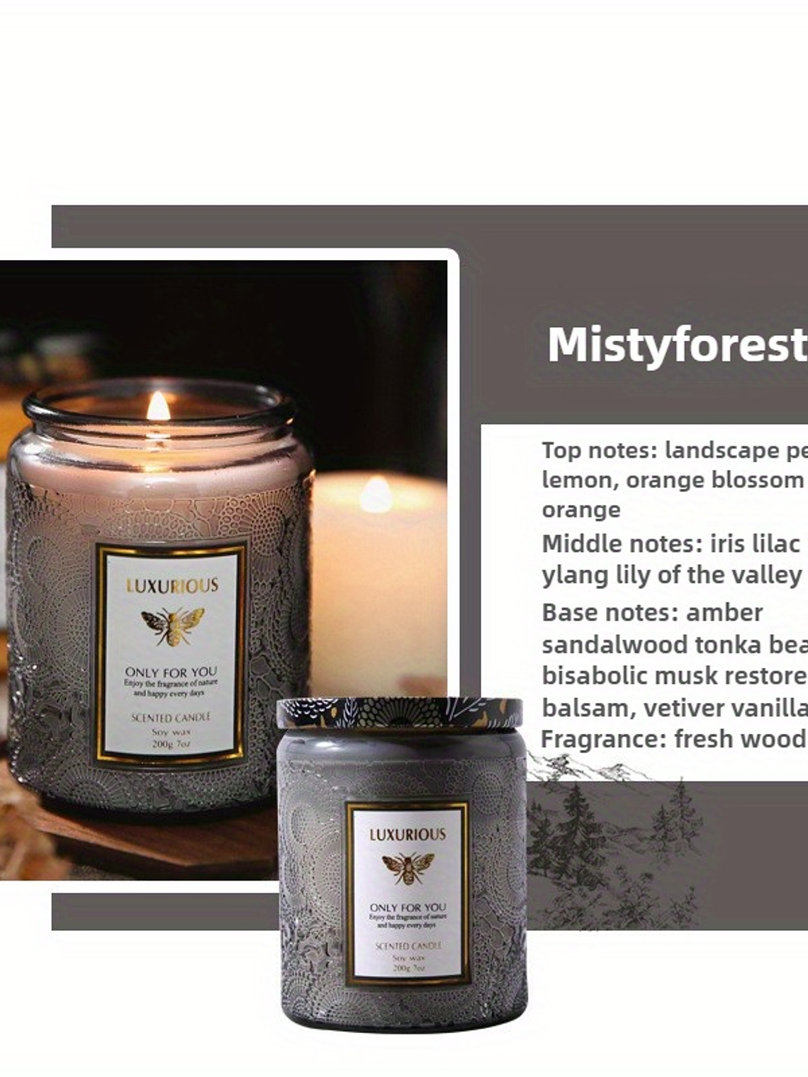 Scented Candles Large Wood Wicked Candles, Decorative Candles in Glass, Natural Soy Wax, 40 Hours Long Burning 16