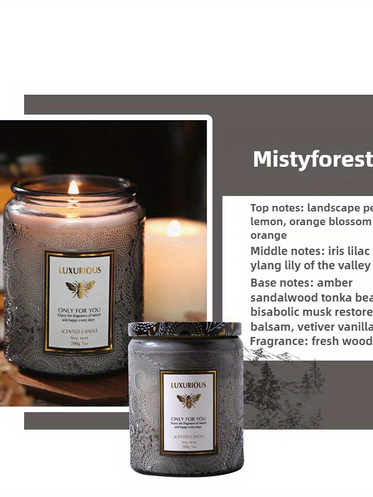 Scented Candles Large Wood Wicked Candles, Decorative Candles in Glass, Natural Soy Wax, 40 Hours Long Burning 16