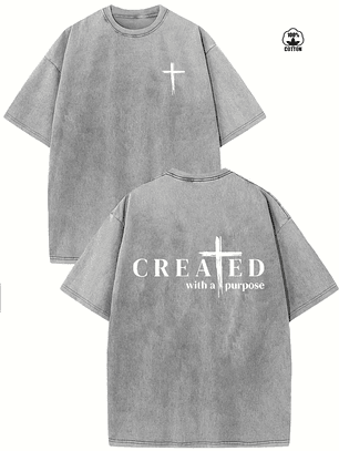 Created Vintage Washed Cotton Heavyweight T-Shirt 