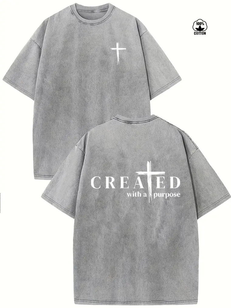 Created Vintage Washed Cotton Heavyweight T-Shirt  1
