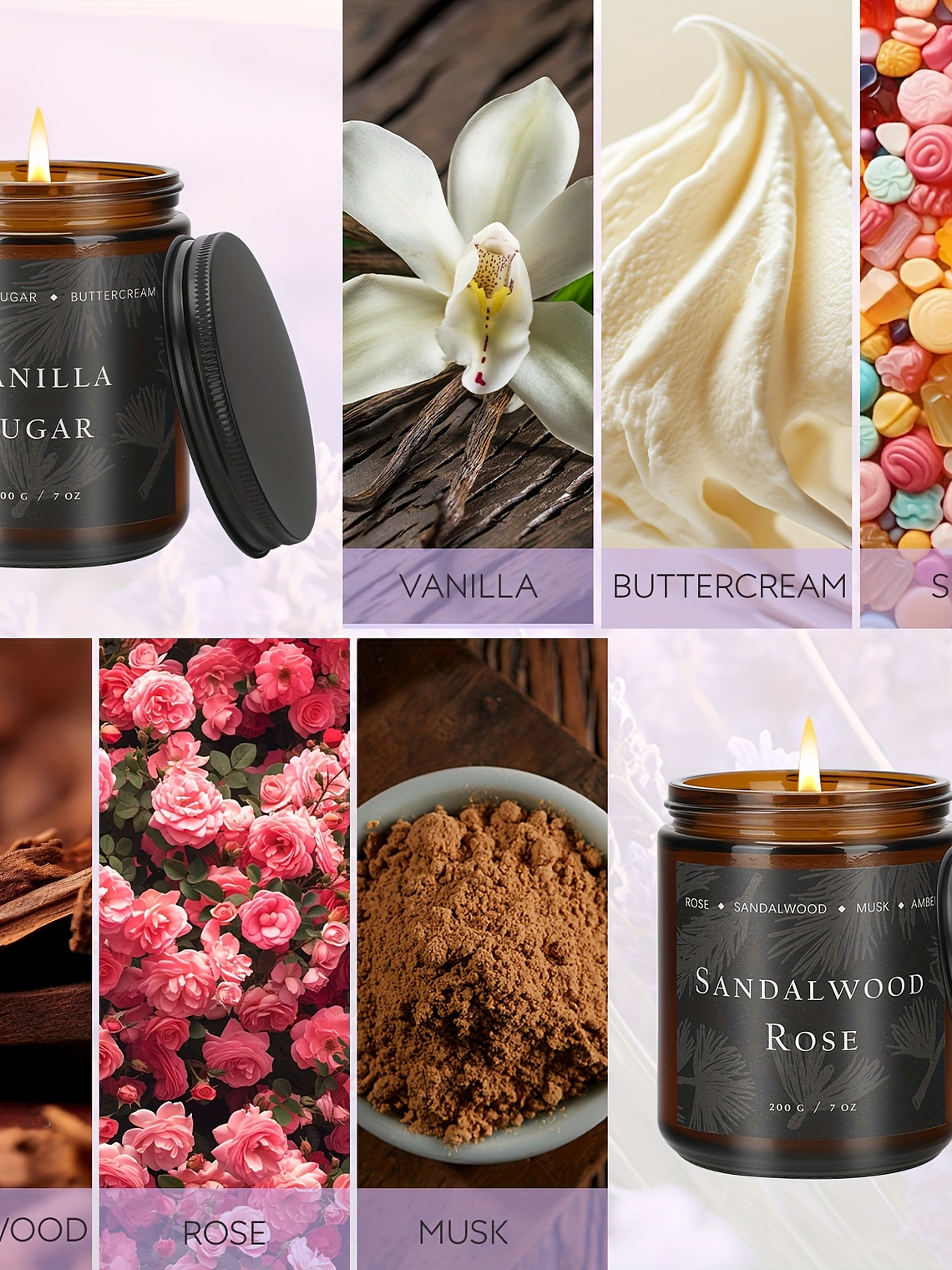 4 Pack Scented Candles For Home Scented Candles, 28 Oz Soy Wax Candle Gift Set For Women Men (Lemon Lavender/Vanilla Sugar/Sandalwood Rose/Moroccan Amber), for home Decor, Room Decor, Birthday, Valent 6