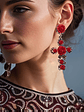 Tears of Joy Vintage Rose Cross Earrings  - thumbnail 9