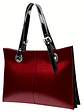 Women Patent Leather Handbag - Genuine Burgundy Purse, Large Capacity Tote & Wallet Combo (Handheld/Purse) in Red/Navy/Dark Purple, Golden-Tone Hardware, Adjustable Strap - Elegant Designer Bag for,,  - vignette 10