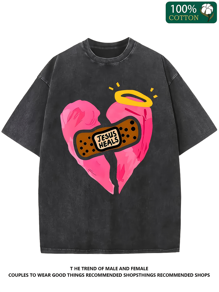 Jesus Heals Christian Graphic T-Shirt  1