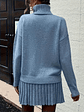 Women'S Suit, Autumn And Winter Elegant High-neck Drop Shoulder Long-sleeved Sweater And Pleated Skirt 2pcs Set - thumbnail 10