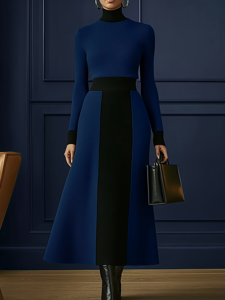 Elegant Color-Block Dress 4