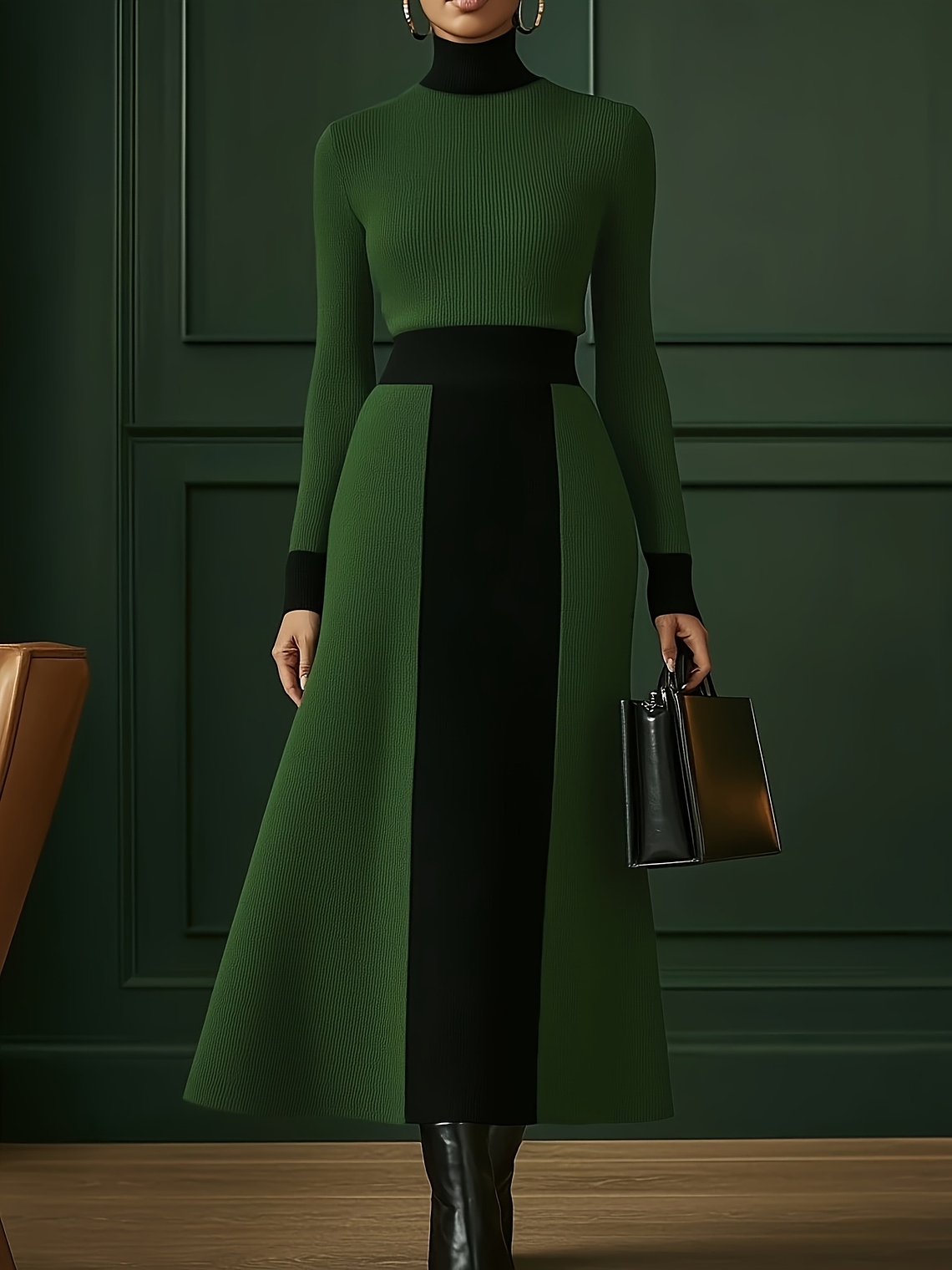 Elegant Color-Block Dress 6